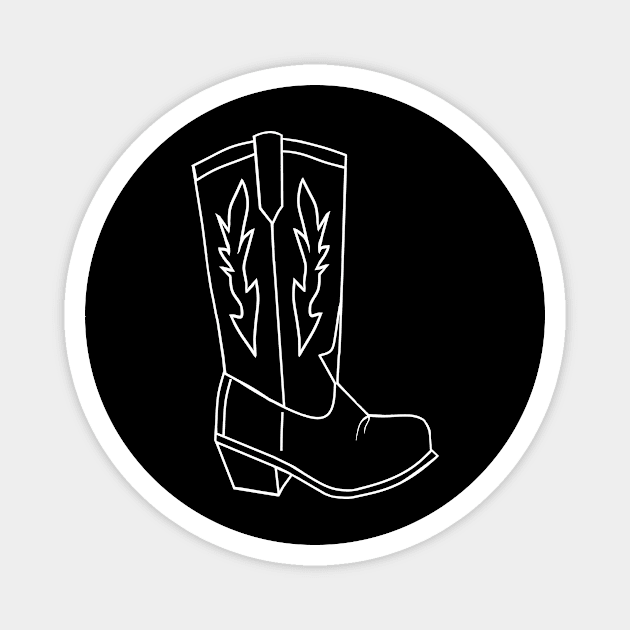 COWBOY Boot White Magnet by SartorisArt1